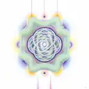 A psychedelic representation of string theory interwoven with sacred geometry tattoo design idea