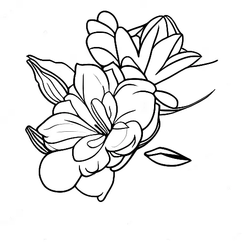 rhododendron, lilac, gerber daisy, begonia  tattoo design idea