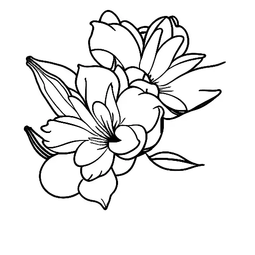 rhododendron, lilac, gerber daisy, begonia  tattoo design idea