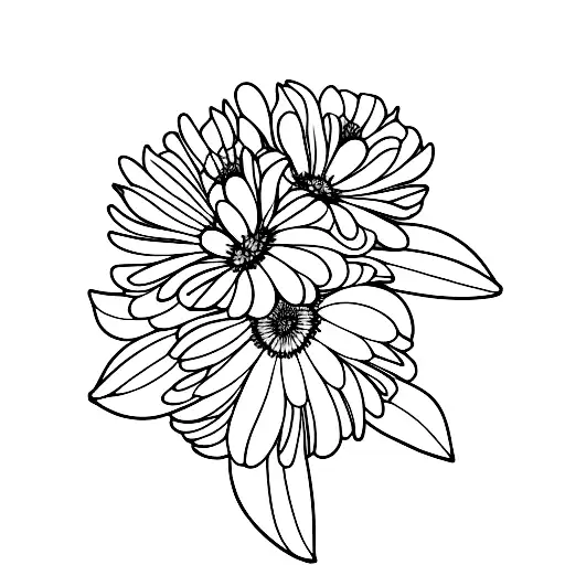 rhododendron, gerber daisy, lilac, begonia   tattoo design idea