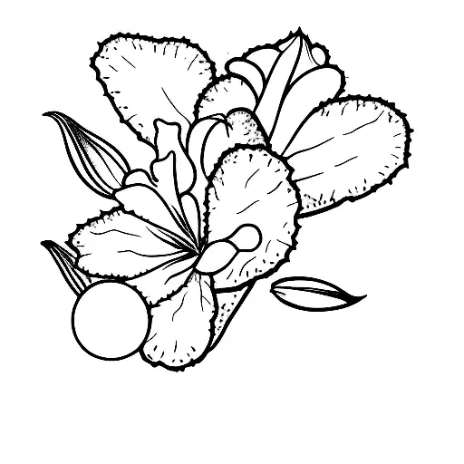 rhododendron and begonia  tattoo design idea
