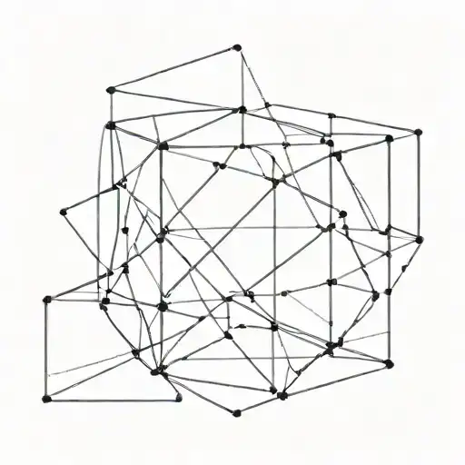 3d outline cube shaped cage tattoo design idea