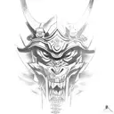 Design a tattoo featuring a manga-style samurai engaged in a intense game of virtual reality tattoo design idea