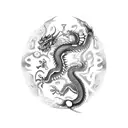 Dragon with runic markings  tattoo design idea