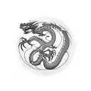 Dragon with runic markings  tattoo design idea