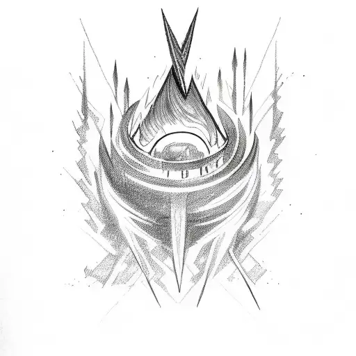 Lightning Bolt Fire tattoo design idea