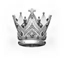 broken sword going through a crown tattoo design idea