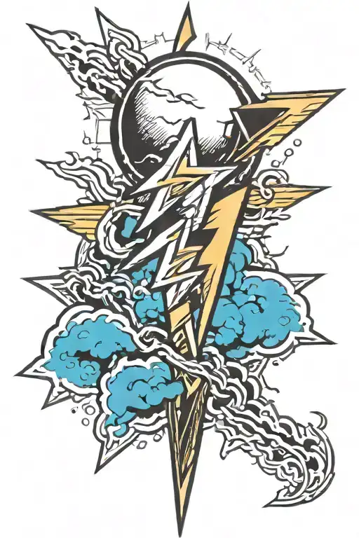 thunder and lightning bolt tattoo design idea