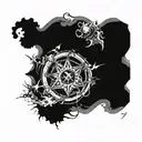 A tattoo design combining elements of philosophy and chaos theory tattoo design idea