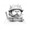 a coffin with wheels  tattoo design idea