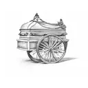 a coffin with wheels  tattoo design idea