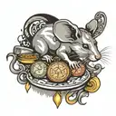 libra 13 rat tattoo design idea