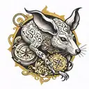 libra 13 rat tattoo design idea
