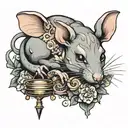 libra 13 rat tattoo design idea