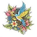Philippine Sun southern cross bird of paradise tattoo design idea