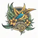 Philippine Sun southern cross bird of paradise tattoo design idea