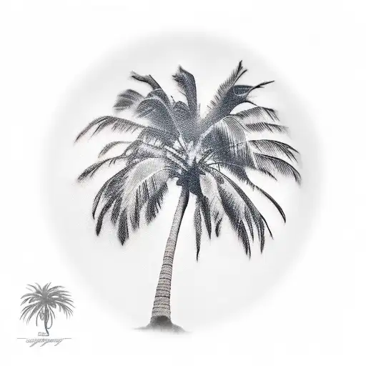 Palm Tree Tenerife Sun tattoo design idea