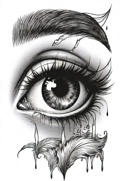 Beautiful Female eye,Crying tattoo design idea