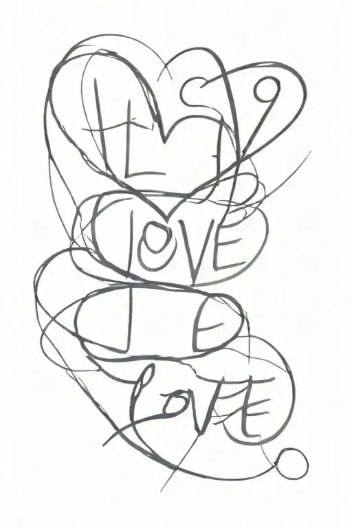 The inscription is "Love" but instead of "oh" a broken heart tattoo design idea