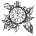 "Slow down you're doing fine" lyrics with a stop watch tattoo design idea