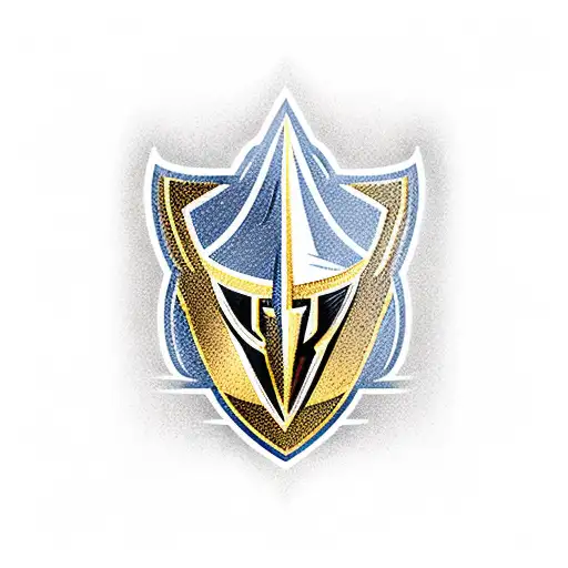stanley cup 2023 las vegas golden knights with both logos leaning on the cup tattoo design idea