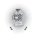stanley cup 2023 with both logos leaning on the cup tattoo design idea