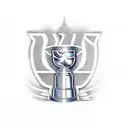 stanley cup 2023 with both logos leaning on the cup tattoo design idea