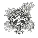 Celtic family tree tattoo design idea