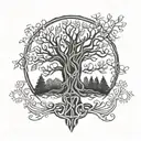 Celtic family tree tattoo design idea