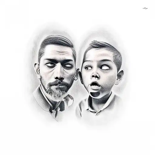 dad and son tattoo design idea