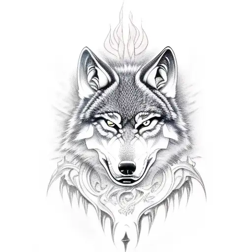 demon wolf tattoo design idea