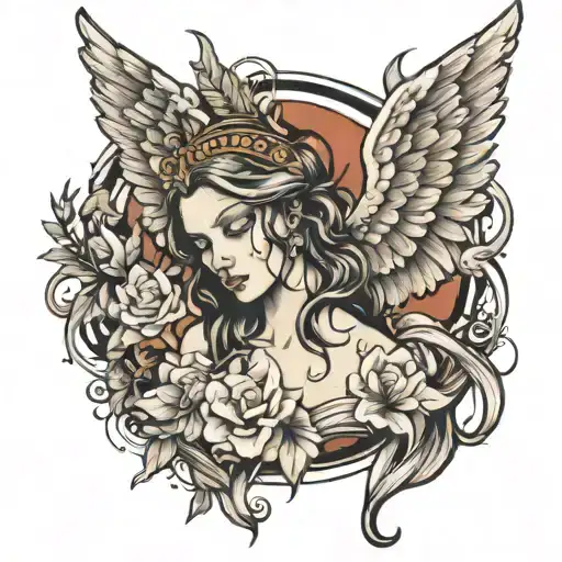seraphim angel tattoo design idea