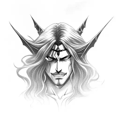 alucard portrait from castlevania tattoo design idea