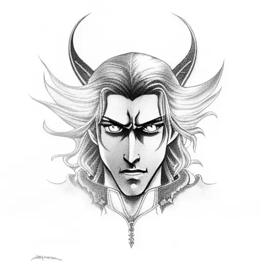 alucard portrait from castlevania tattoo design idea