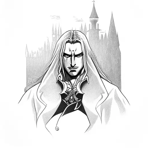 alucard portrait from castlevania tattoo design idea