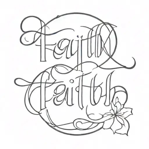 tatto desing of the word ¨faith¨ inspired on the rap artist ¨pop somoke¨ tattoo design idea