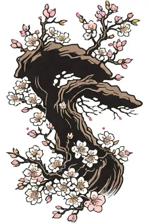 japanese cherry blossom tree tattoo design idea