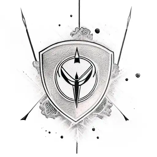 arrow through football tattoo design idea