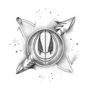 arrow through football tattoo design idea