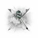 arrow through football tattoo design idea