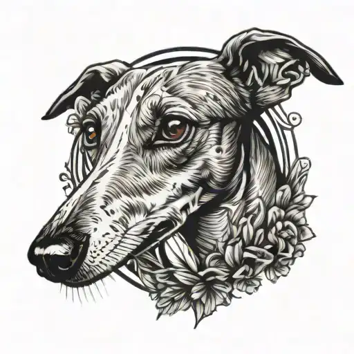 whippet tattoo design idea