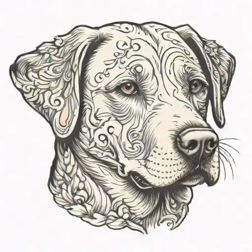 labrador retriever tattoo design idea