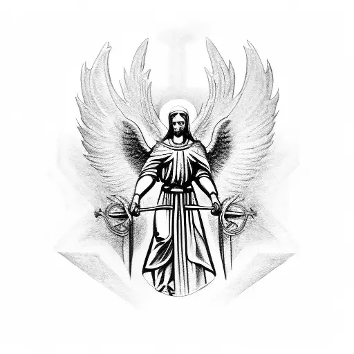 Saint Micheal The Archangel  tattoo design idea