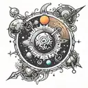 planetary rotation  tattoo design idea