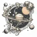 planetary rotation  tattoo design idea