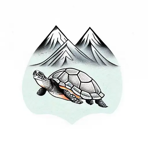 Turtle, Mountains, Maya  tattoo design idea