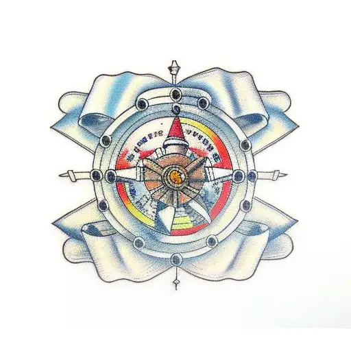 ship steering wheel  tattoo design idea