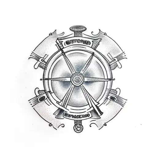 ship steering wheel  tattoo design idea