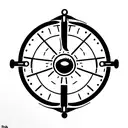 ship steering wheel tattoo design idea