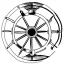 ship steering wheel tattoo design idea